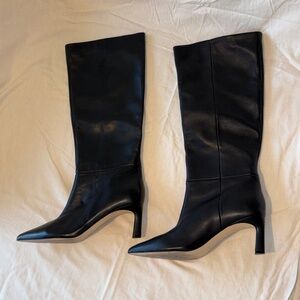 Nine West | Black Leather Tall Heeled Boots | Wmns Sz 10 US